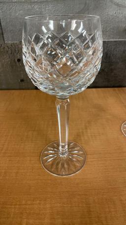 6) WATERFORD CRYSTAL COMERAGH WHITE WINE GOBLETS