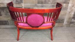 REUPHOLSTERED EDWARDIAN STYLE TUB SETTEE