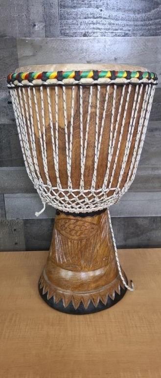 AFRICAN D'JEMEBE CARVED DRUM