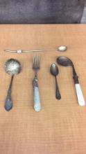 5) STERLING SILVER UTENSILS.