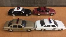 4) ROAD CHAMPS DIECAST U.S. PATROL CARS