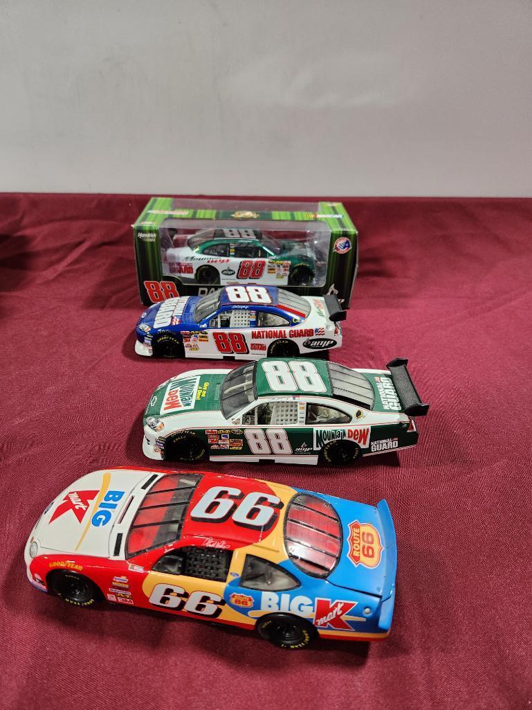 Lot of 4 NASCAR Diecast Cars; Dale Earnhardt Jr. & Darrel Waltrip #66 K-Mart