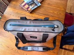 YETI Hopper 30 Fog Gray / Tahoe Blue Soft Sided Cooler Bag, Waterproof, Used Once