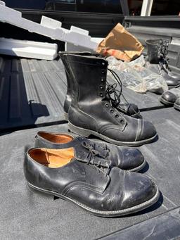 Military Steel Toe Boots and Dress Shoes, Size 9-1/2