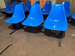 3-Seat, Steel Framed Lobby Seats w/ Molded Plastic Chair Seats