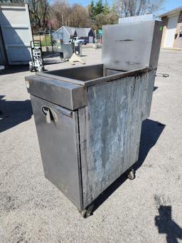 Superior Model LG300 - 40lb Floor Fryer on Mobile Base