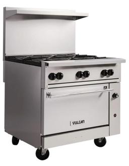 Vulcan 36C-6B 36in 6-Burner Gas Range w/ Convection Oven, Gas, Pre-Owned, Disassembled, Untested,