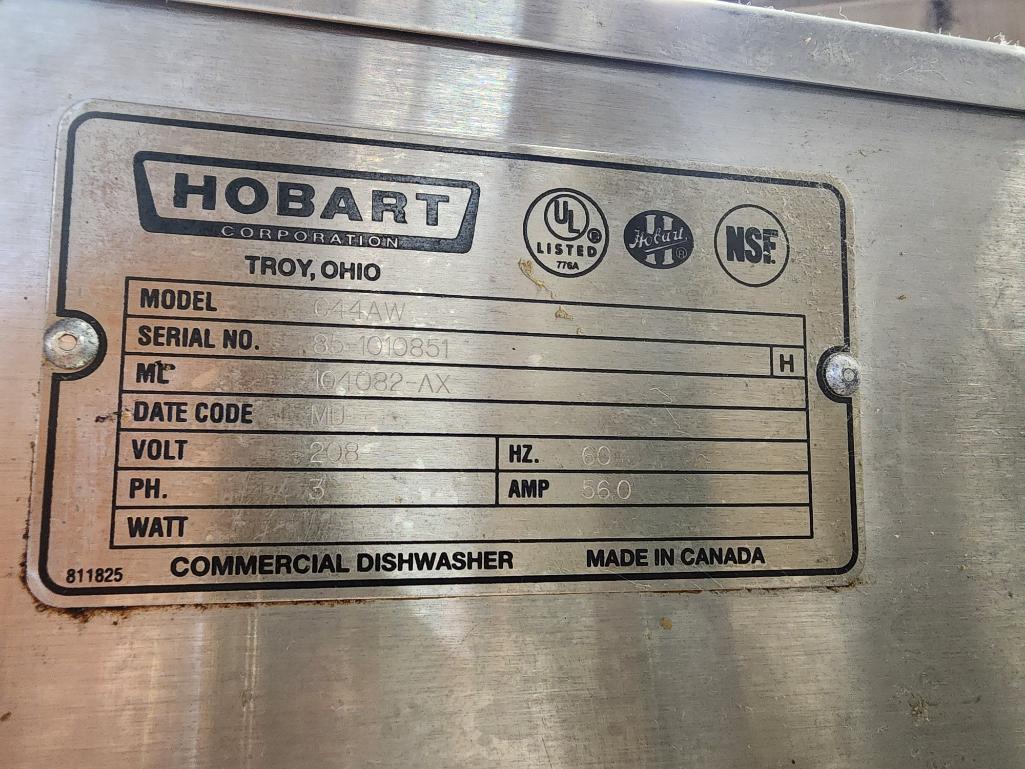 Hobart Model C44AW Pass-Through Dishwasher w/ Angled Rack Shelf, Please Inspect to Determine