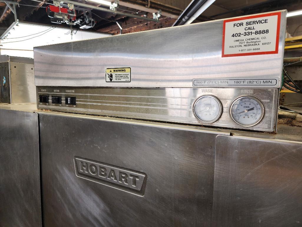 Hobart Model C44AW Pass-Through Dishwasher w/ Angled Rack Shelf, Please Inspect to Determine