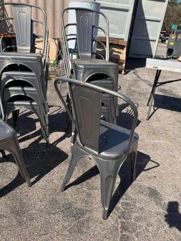 11 Metal Stack Restaurant Chairs, Sold by the Chair x's the Qty, 11x$