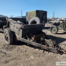 MILITARY AMMO TRAILER, 1963 M332, SINGLE AXLE, 4FT 7IN X 5FT 8IN BED, WITH 2EA TIRES. NO TITLE