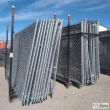 1 ASSORTMENT. TEMPORARY FENCE PANELS AND STORAGE RACKS