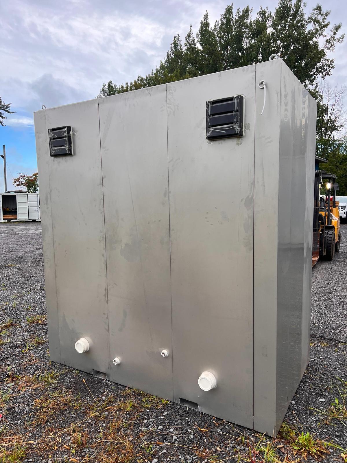 PORTABLE BATHROOM STATION NEW PORTABLE TOILET equipped with 2 toilets, 2 sinks, ventilation fan,