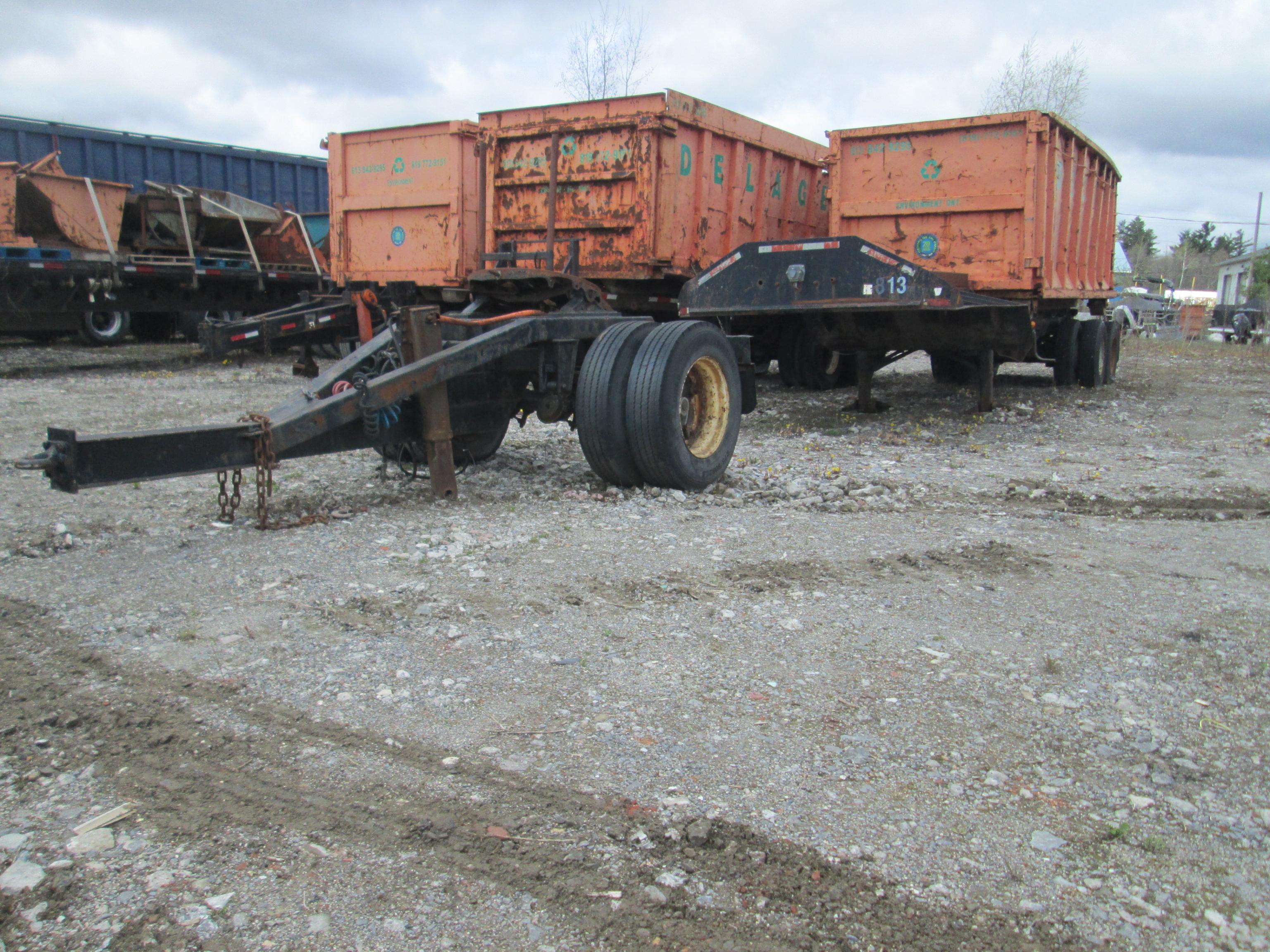 ROLLOFF TRAILER Tandem / axle 24' Roll off Pup trailer , s/a dolly, 40 yard roll off container