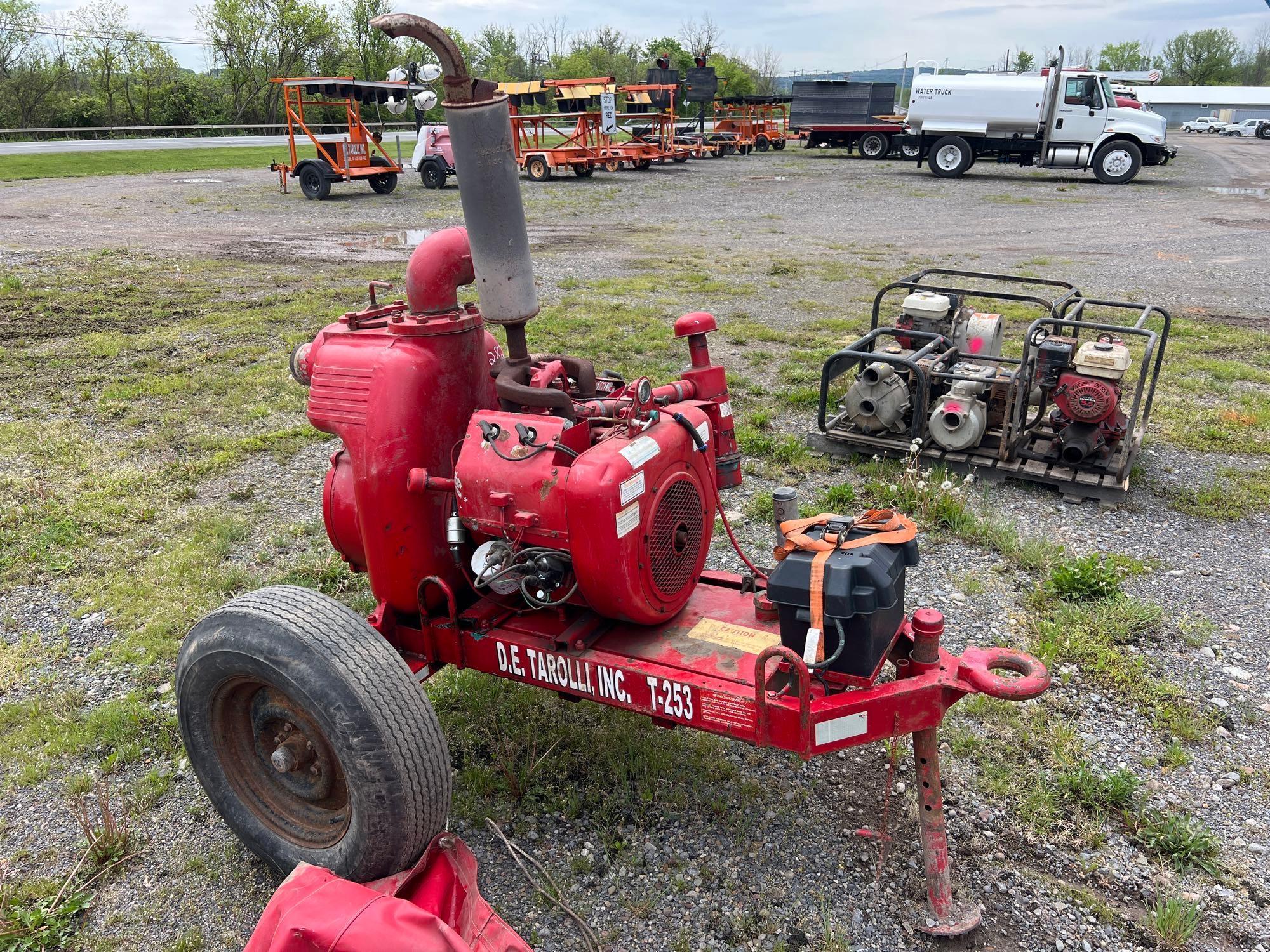 BARNES 45TCCG-10 WATER PUMP SN:687407 powered by Wisconsin 4 cylinder gas engine, equipped with 4in.