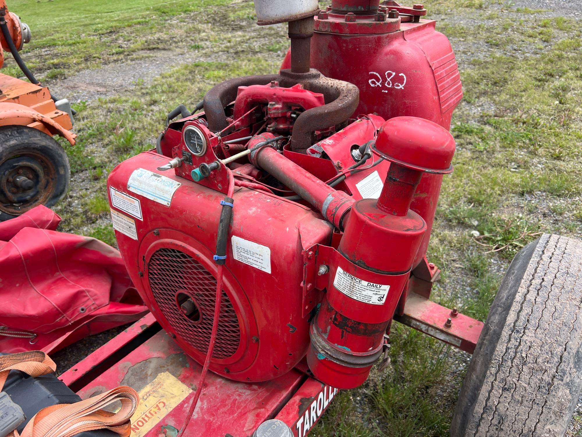 BARNES 45TCCG-10 WATER PUMP SN:687407 powered by Wisconsin 4 cylinder gas engine, equipped with 4in.