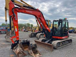 2022 KUBOTA KX80 HYDRAULIC EXCAVATOR SN:77044 powered by diesel engine, equipped with Cab, air,