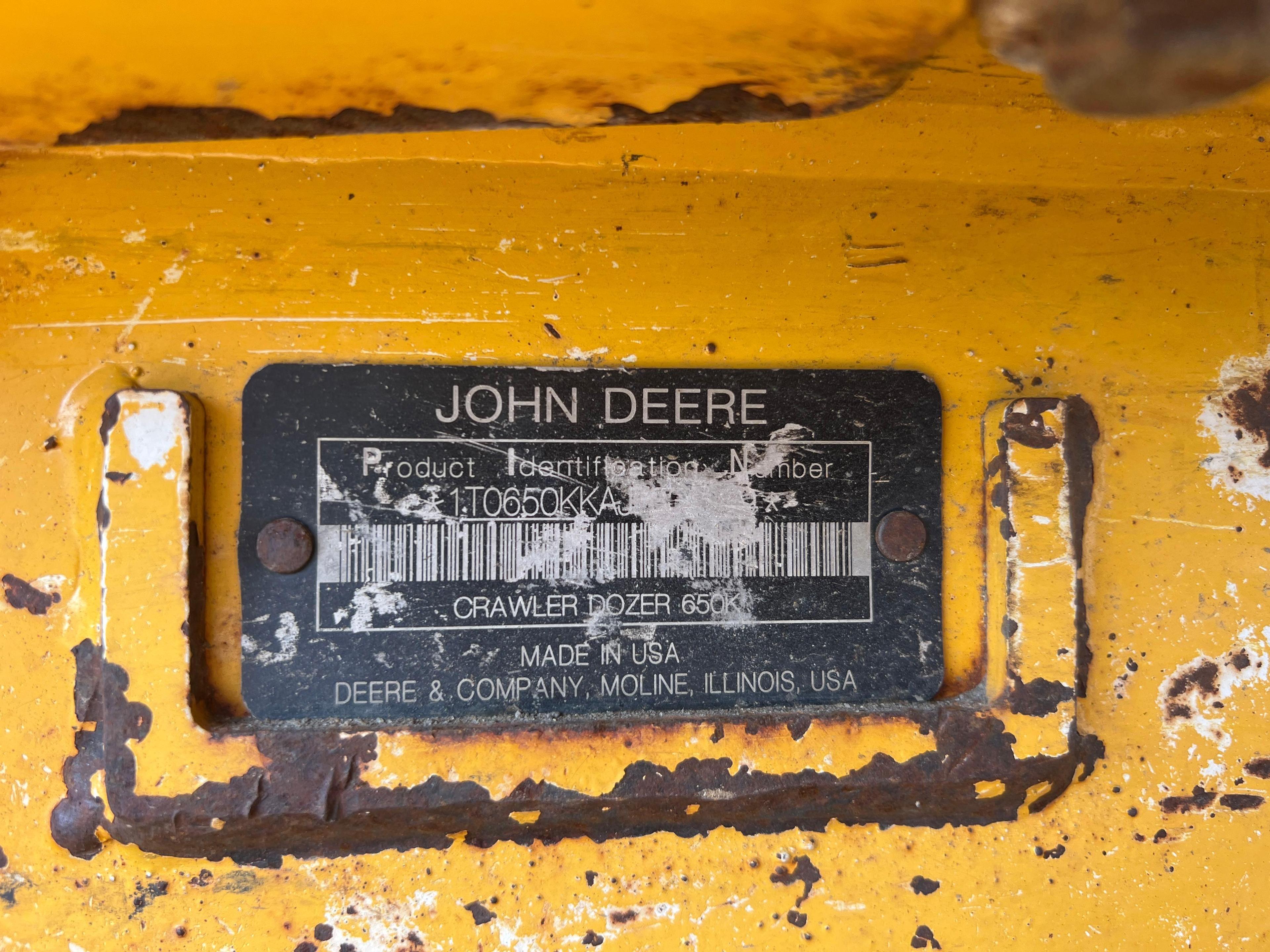 2019 JOHN DEERE 650KLGP CRAWLER TRACTOR SN:AJF339239 powered by John Deere diesel engine, equipped