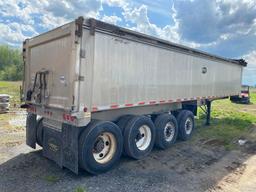 2010 MAC DUMP TRAILER VN:5MADA3631AC018579 equipped with aluminum dump body, manual tarp, quad axle