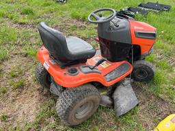 HUSQVARNA YTH2042 LAWN & GARDEN TRACTOR SN-001871 powered by gas engine, equipped with 42in. Cutting