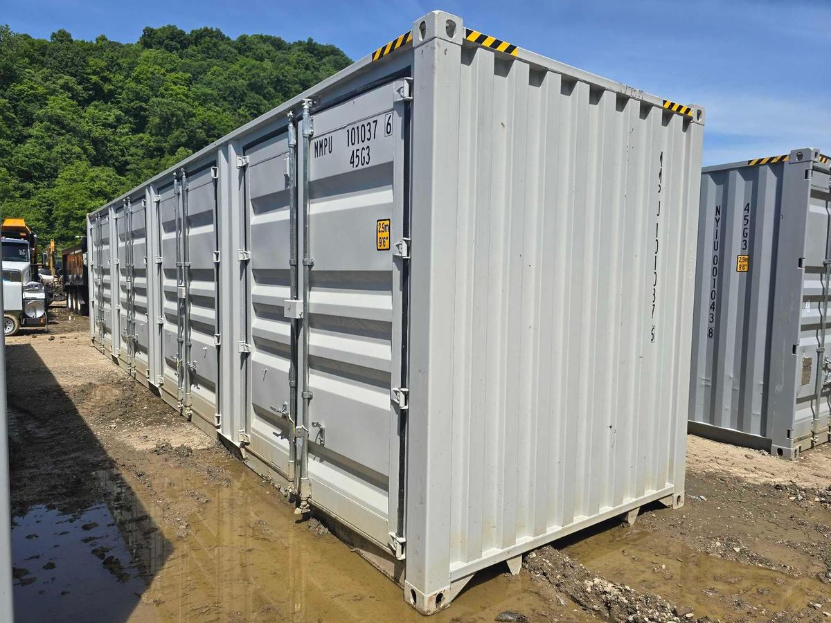 NEW 40FT. HIGH CUBE CONTAINER MULTI-USE CONTAINER Details: Four Side Open Door, one end door, lock