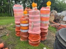 APPROX (27) TRAFFIC BARRELS SUPPORT EQUIPMENT