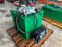 PORTABLE FUEL TRANSFER TANK FUEL TANK GPI electric pump. Located: 4810 Lilac Drive North Brooklyn