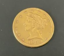 1894 US Gold $5 Coin S