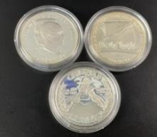 (3) US $1 Commemorative Silver Coins