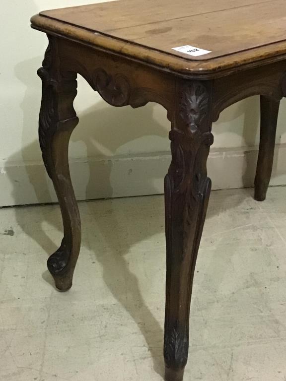 Sm. Ornate Carved Leg Sm. Wood Side Table