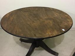 Lg. Pedestal Vintage Wood Round Table