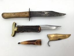 Group of 3 Including Unusual Bone Handle Knife