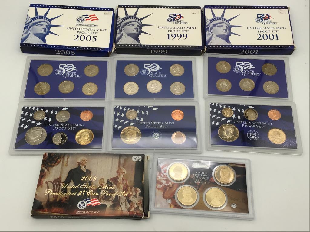 Group of Mint/Proof Sets in Boxes Including