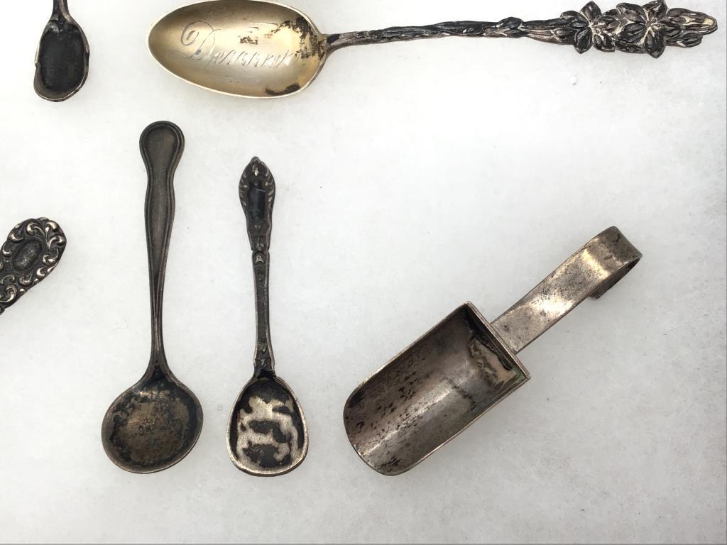 Lot of 11 Various Sm. Sterling SIlver Spoons-