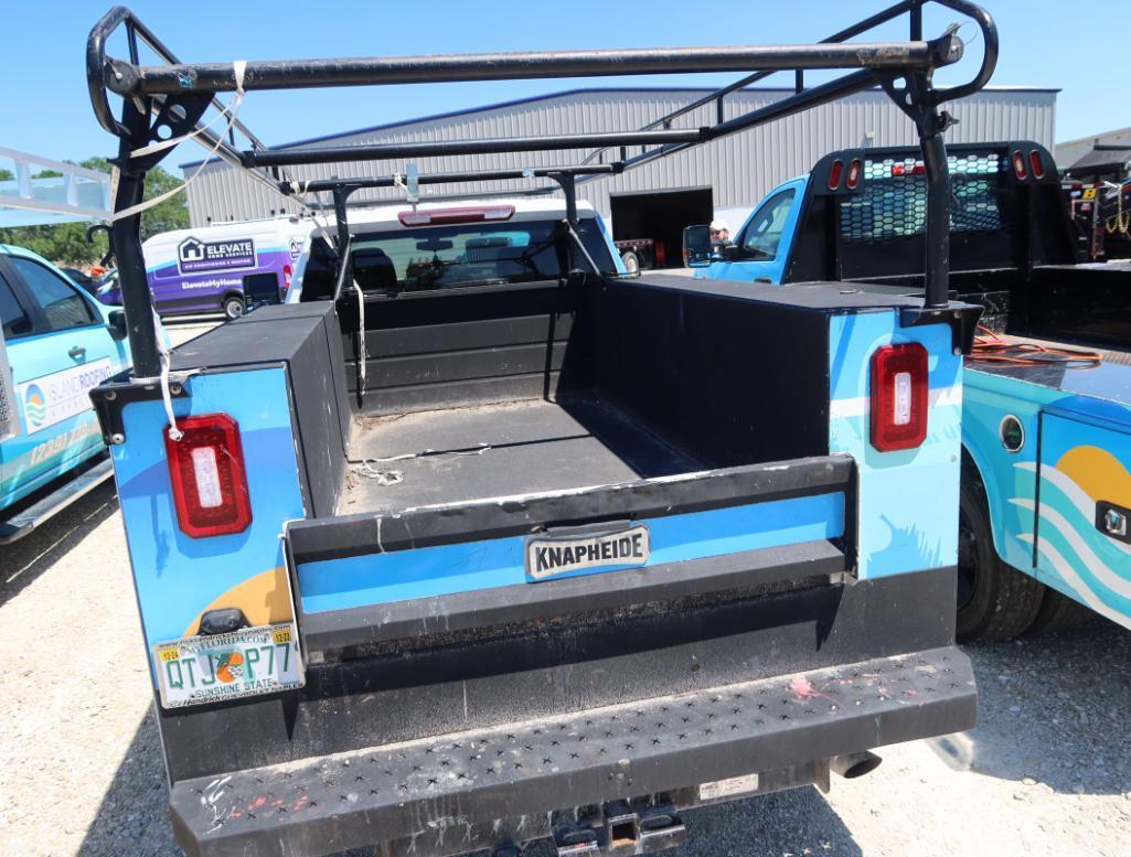 2021 Chevy Silverado 2WD 4 Door Crew Cab Service Body w/Ladder Rack, Gas License# QTJ-P77, VIN