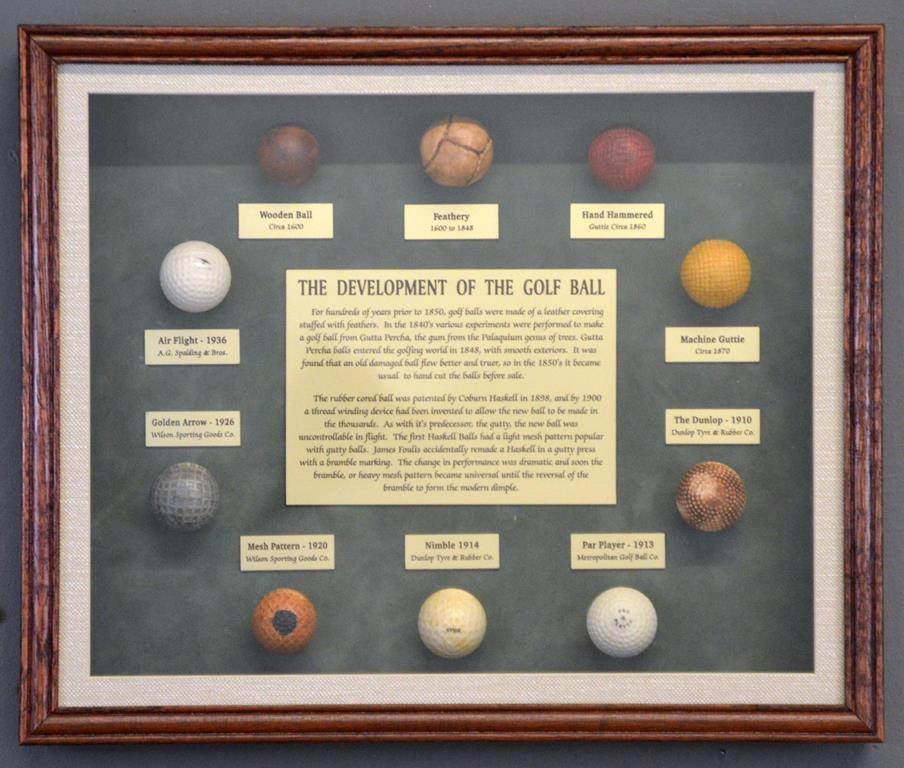 “The Development OF The Golf Ball” Shadow Box Framed Wall Decor