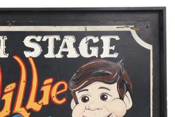 Willie & Company Ventriloquist Advertisement Sign