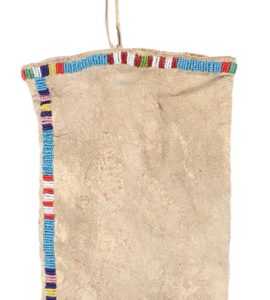 19th C. Sioux Double Tab Pipe Bag - Fort Yates