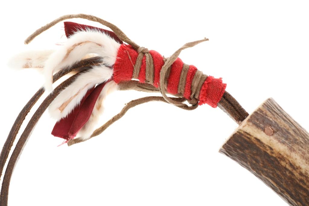 Ca. 1900- Blackfeet Elk Antler Quirt w/ Beadwork