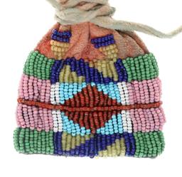 Northern Plains Beaded Hide Paint Bag