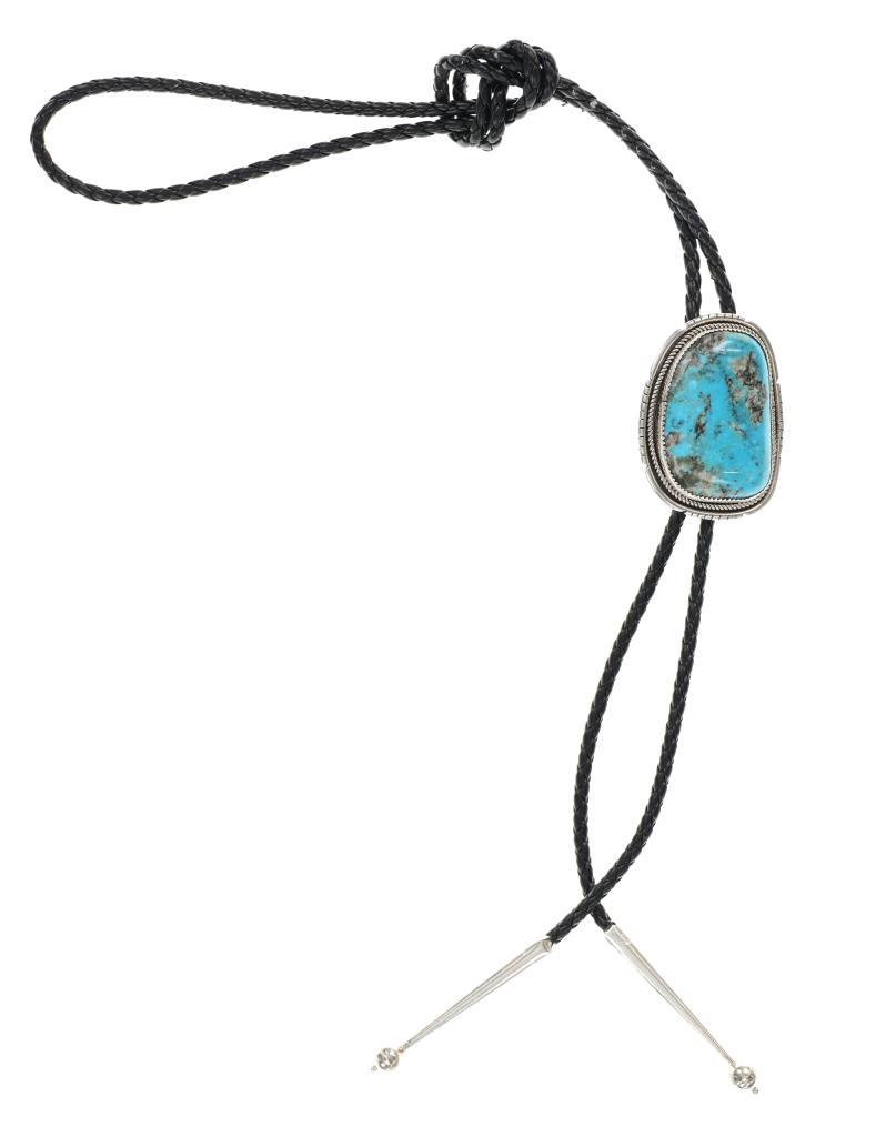 Navajo Vera Tsosie Sterling Silver Turquoise Bolo