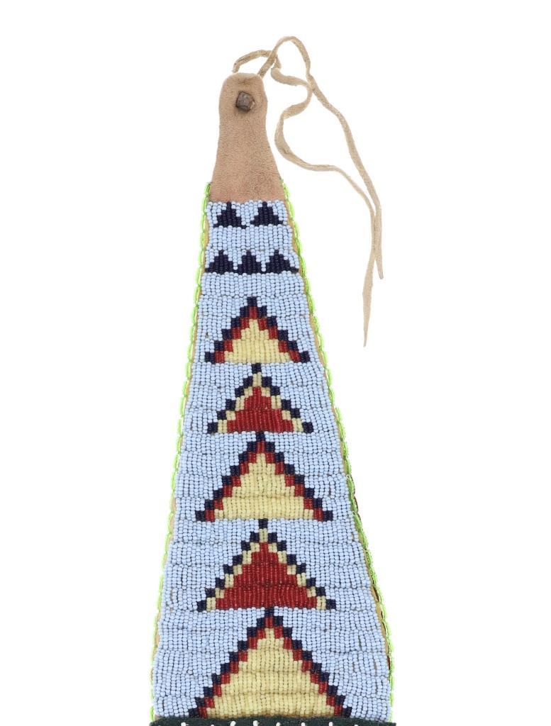 Blackfeet Beaded Hide Tomahawk Drop 20th Century