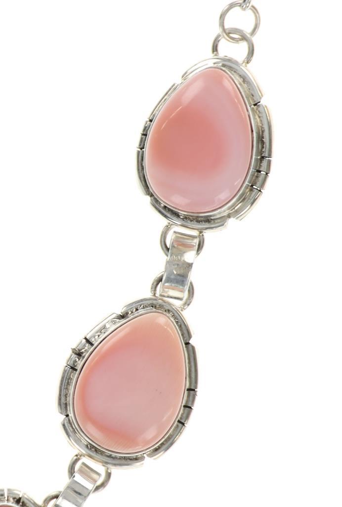 Navajo Samson Etsitty Silver Pink Conch Jewelry