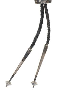 Two (2) Puebloan Silver Bolo Ties, circa mid 1900s