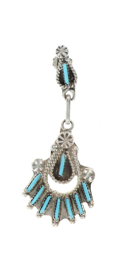 Navajo B. Wyaca Petite Point Turquoise Jewelry Set