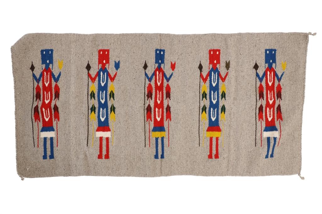 Navajo Ye Be Chei Hand Woven Rug c. 1970's