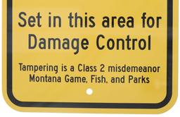 Warning Bear Trap Montana Game, Fish, & Parks Sign