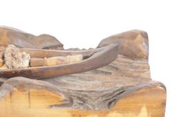 Original D. Schmidt Wooden Inuit Fisherman Carving