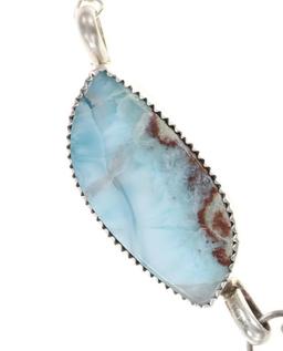 Navajo J. Begay Silver Larimar Necklace/ Earrings