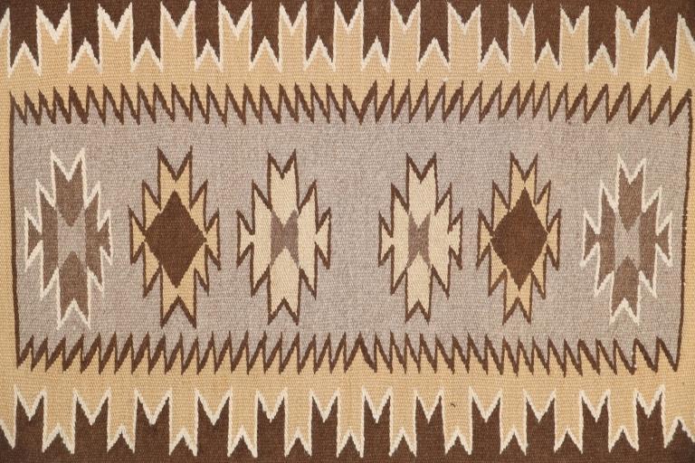 Navajo Bisti Trading Post Sampler Rug c. 1940's